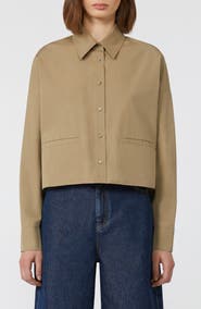 Weekend Max Mara Svago Boxy Cotton Button-Up Shirt