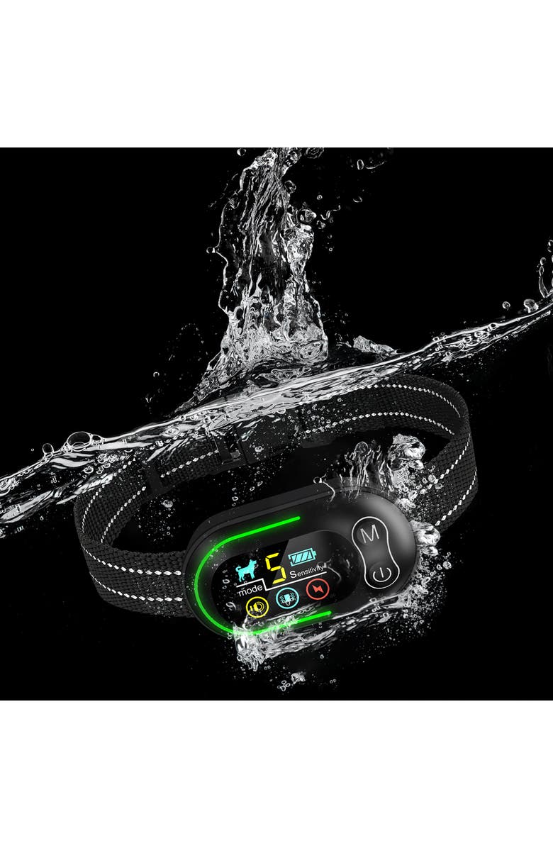 PET LIFE Digi-Bark LED 5-Level Sensitivity and 6-Step Automated Beep Vibration and Stimulation Antibark Dog Collar, Alternate, color,