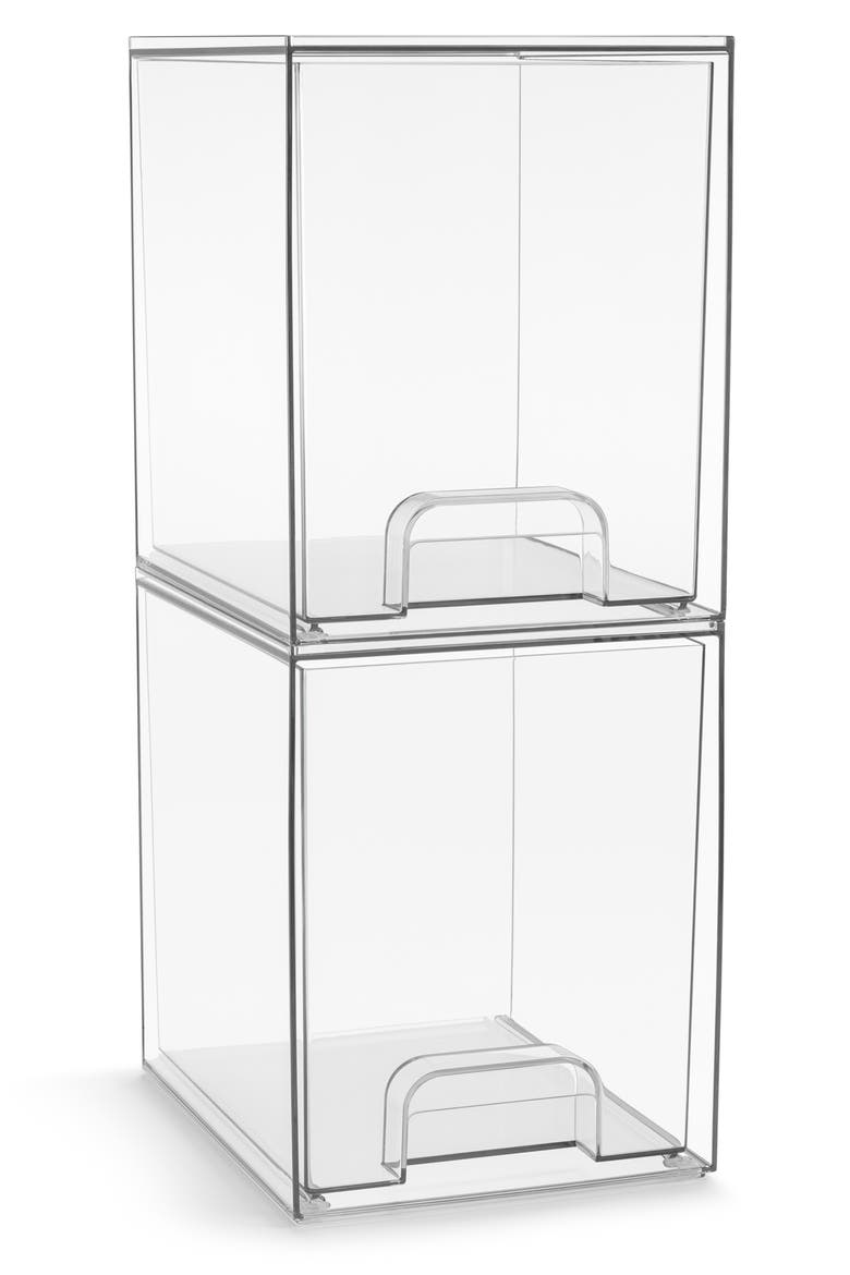 2-Pack Acrylic Stackable Drawers, Main, color, CLEAR