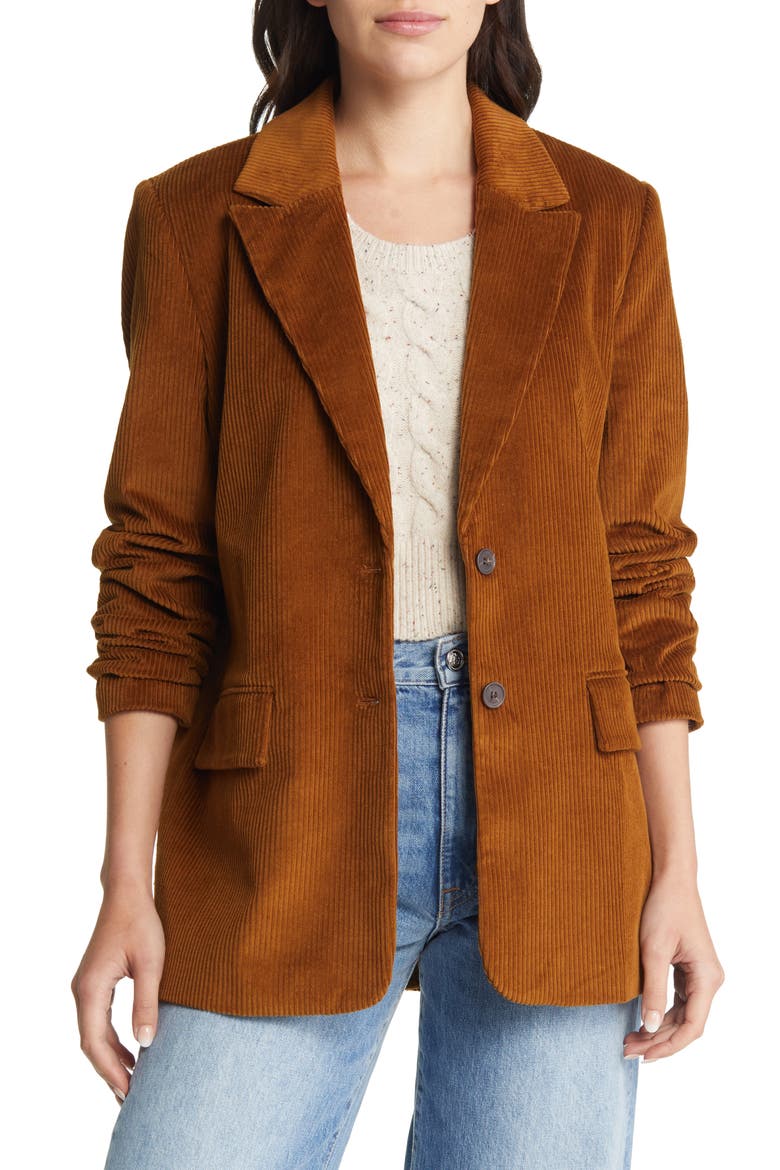 Cotton Corduroy Blazer, Main, color, BROWN TEMPLE