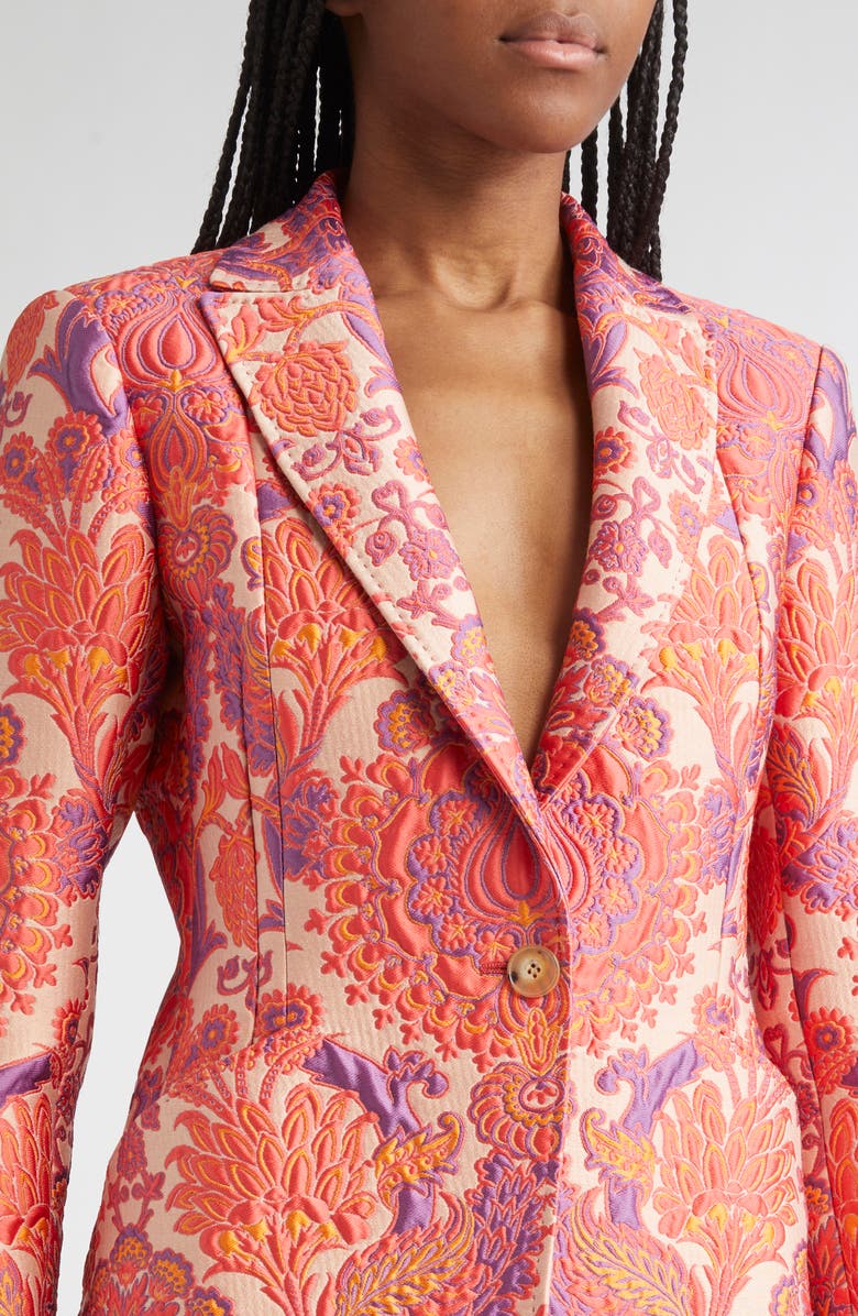 Etro Paisley Metallic Brocade Single Breasted Blazer, Alternate, color, Var. Multicolor F.do Bianco