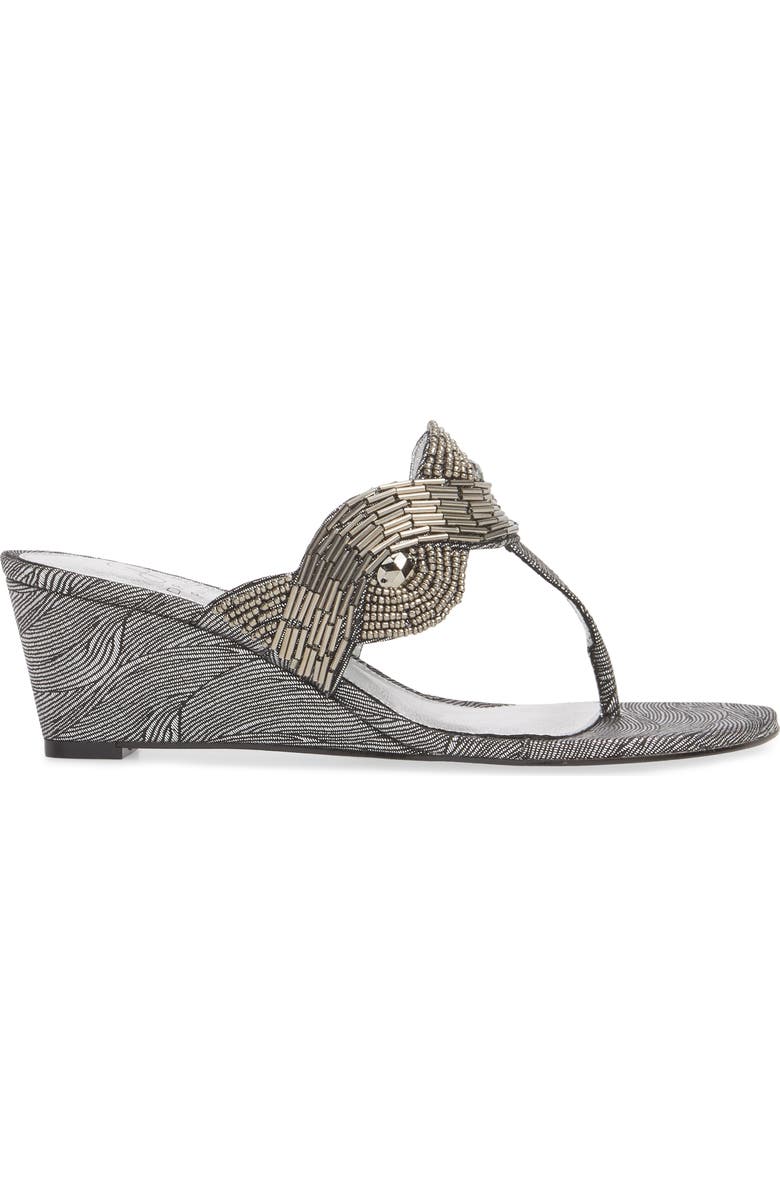 Adrianna Papell Coco Beaded Wedge Sandal, Alternate, color,