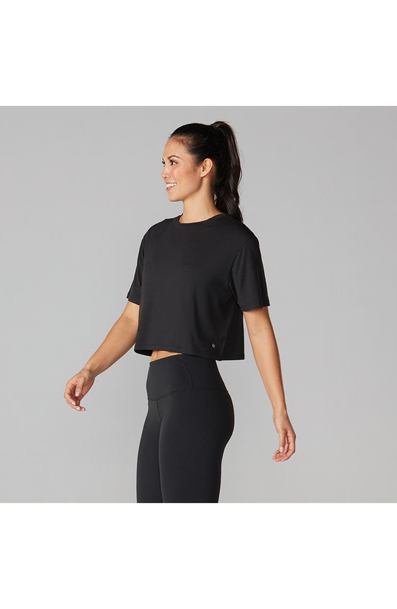 Tavi Crop Tee, Alternate, color, Ebony