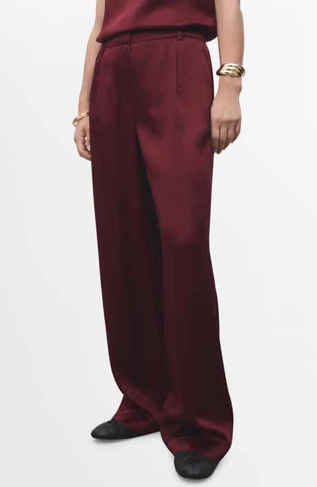 MANGO Wide Leg Satin Pants