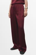 MANGO Wide Leg Satin Pants