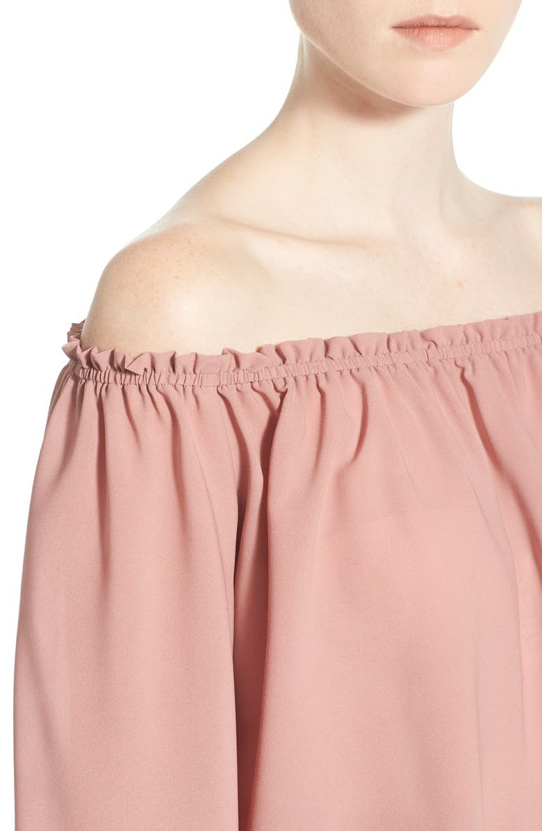 ASTR the Label ASTR Off the Shoulder Long Sleeve Crop Blouse, Alternate, color,