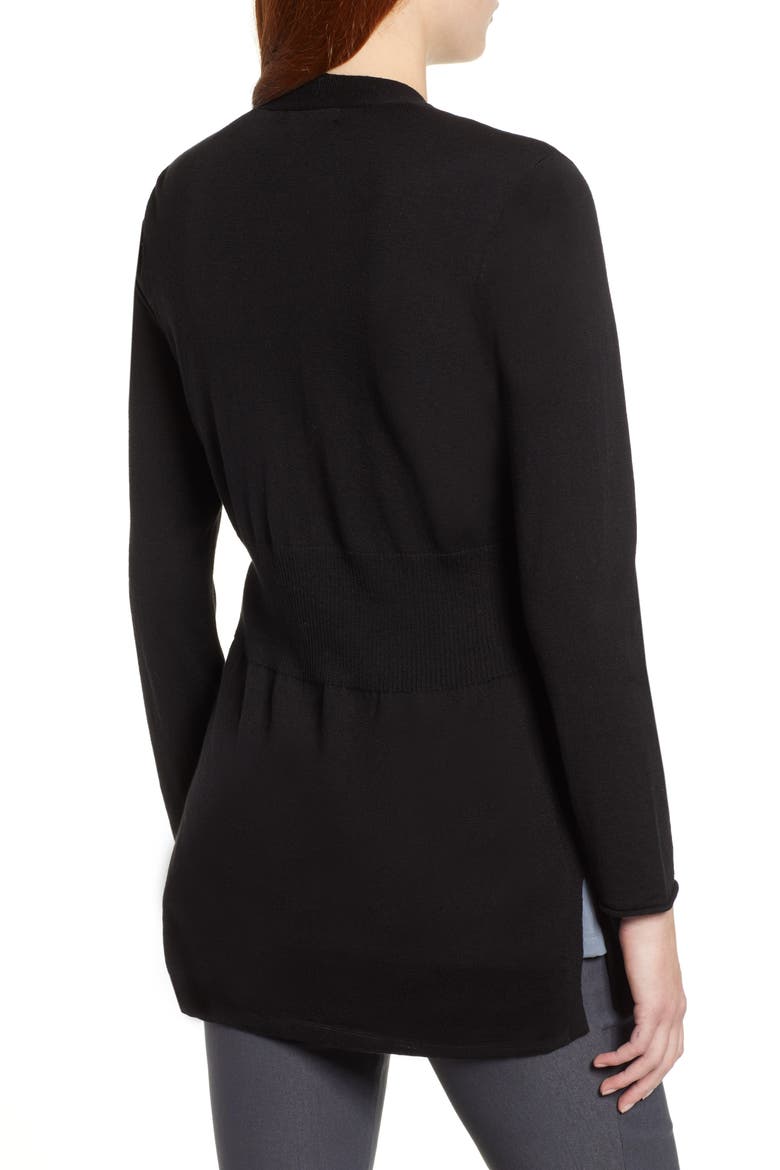 Back of Chair Long Cardigan, Alternate, color, BLACK ONYX