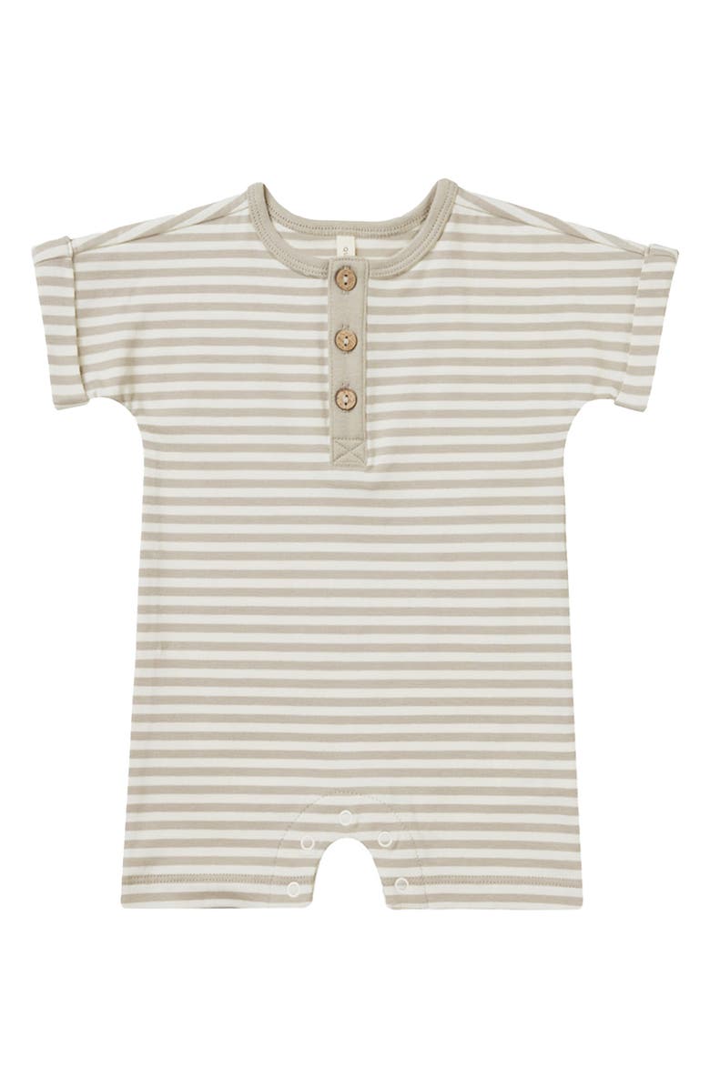 QUINCY MAE Stripe Short Sleeve Knit Romper, Main, color, 