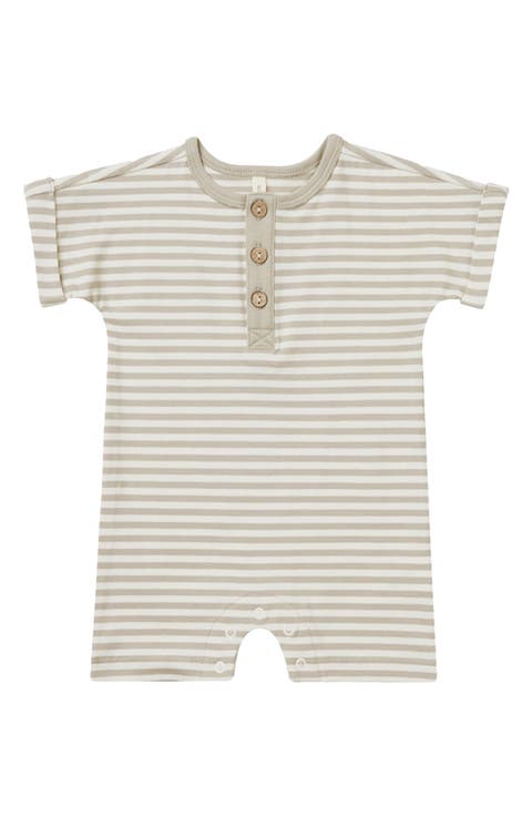 Stripe Short Sleeve Knit Romper