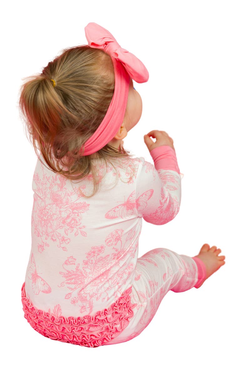 Butterfly Print Ruffle Convertible Romper, Alternate, color, WHITE/PINK