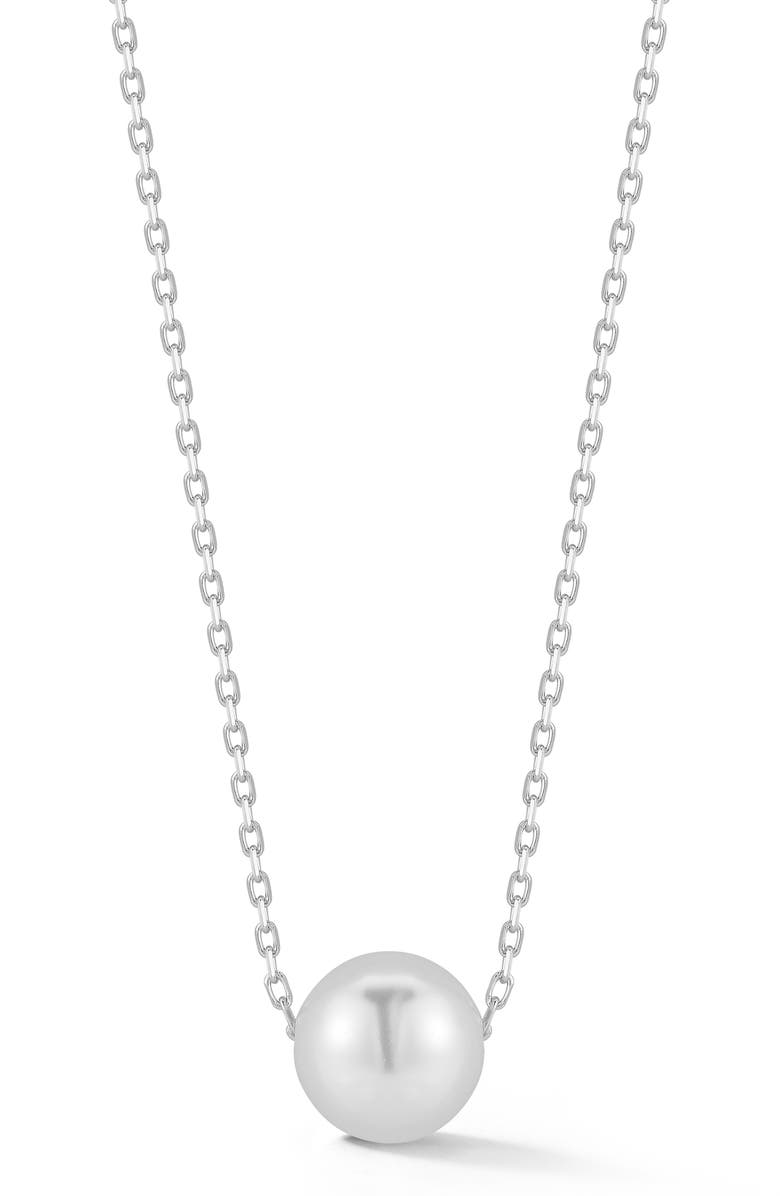 GLAZE JEWELRY Cultured Pearl Pendant Necklace, Main, color, Silver