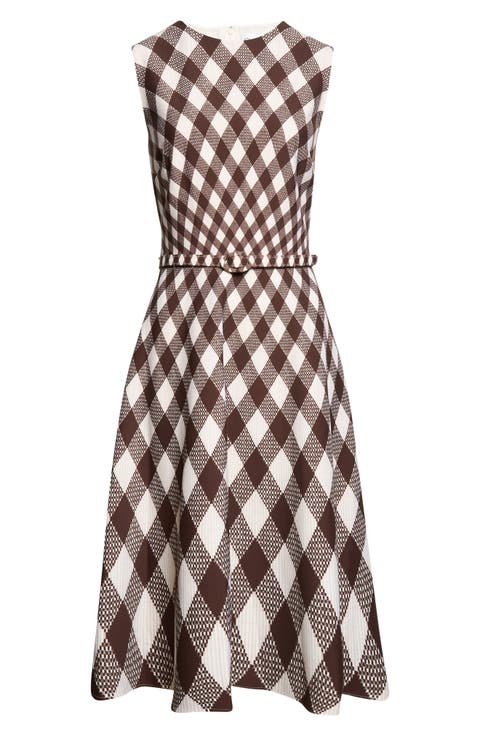 Argyle Dégradé Stretch Wool Dress