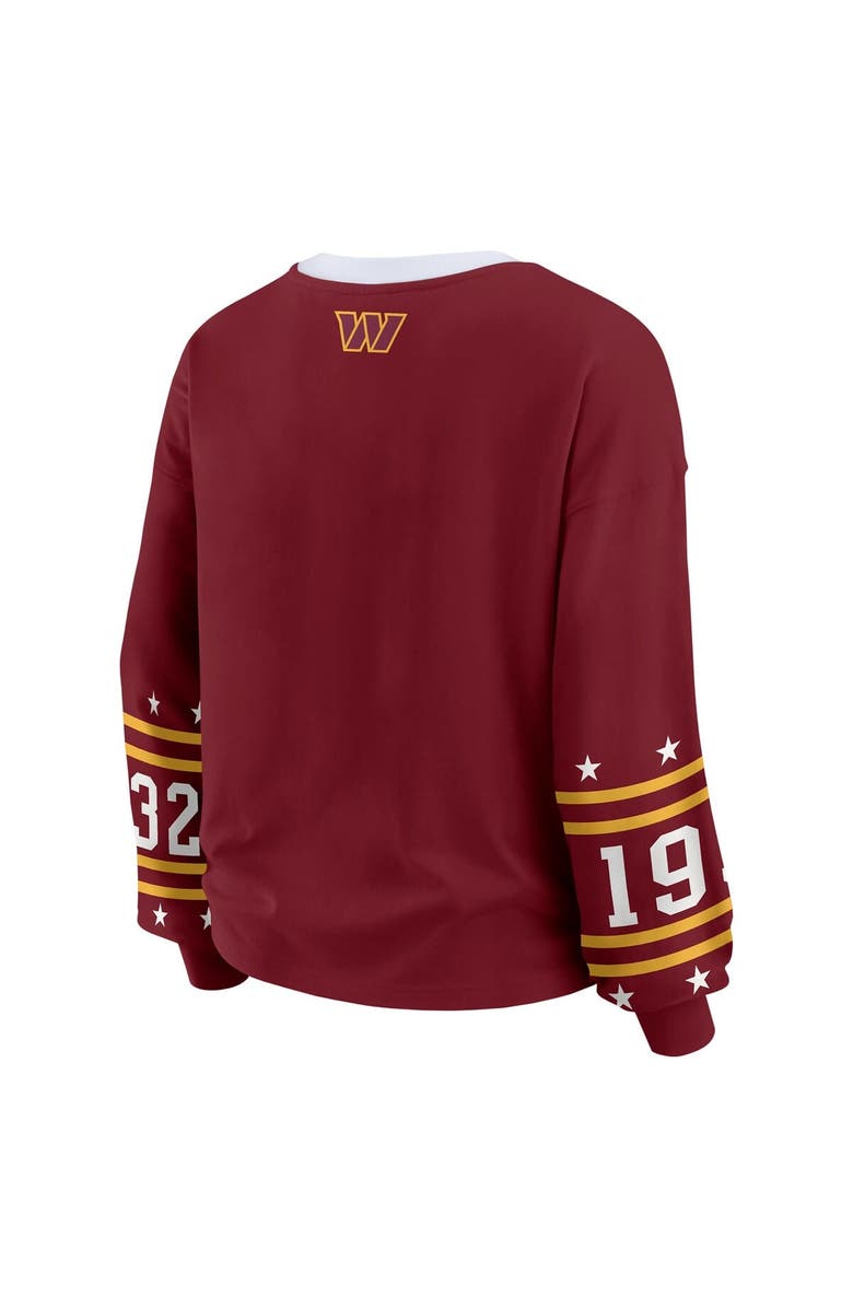 WEAR by Erin Andrews Women's WEAR by Erin Andrews Burgundy Washington Commanders Sport Long-Sleeve T-Shirt, Alternate, color, Burgundy