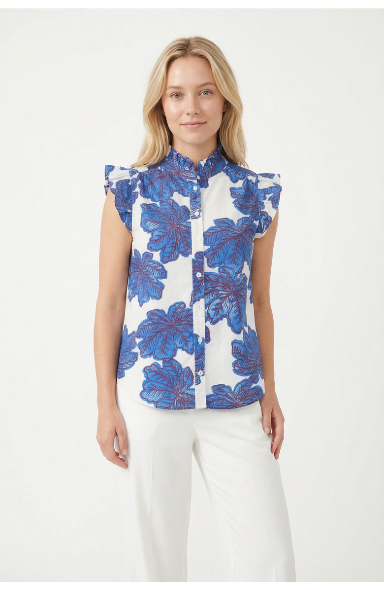 Ro's Garden Cc Frida Crispy Cotton Shirt, Main, color, Blue Eenika