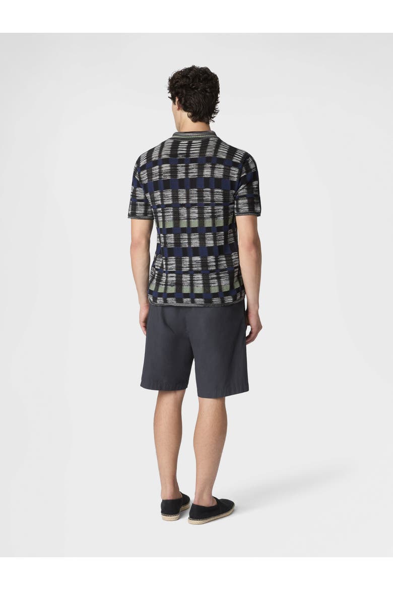 Cotton And Viscose Polo Shirt With Check Pattern, Alternate, color, Beige& White