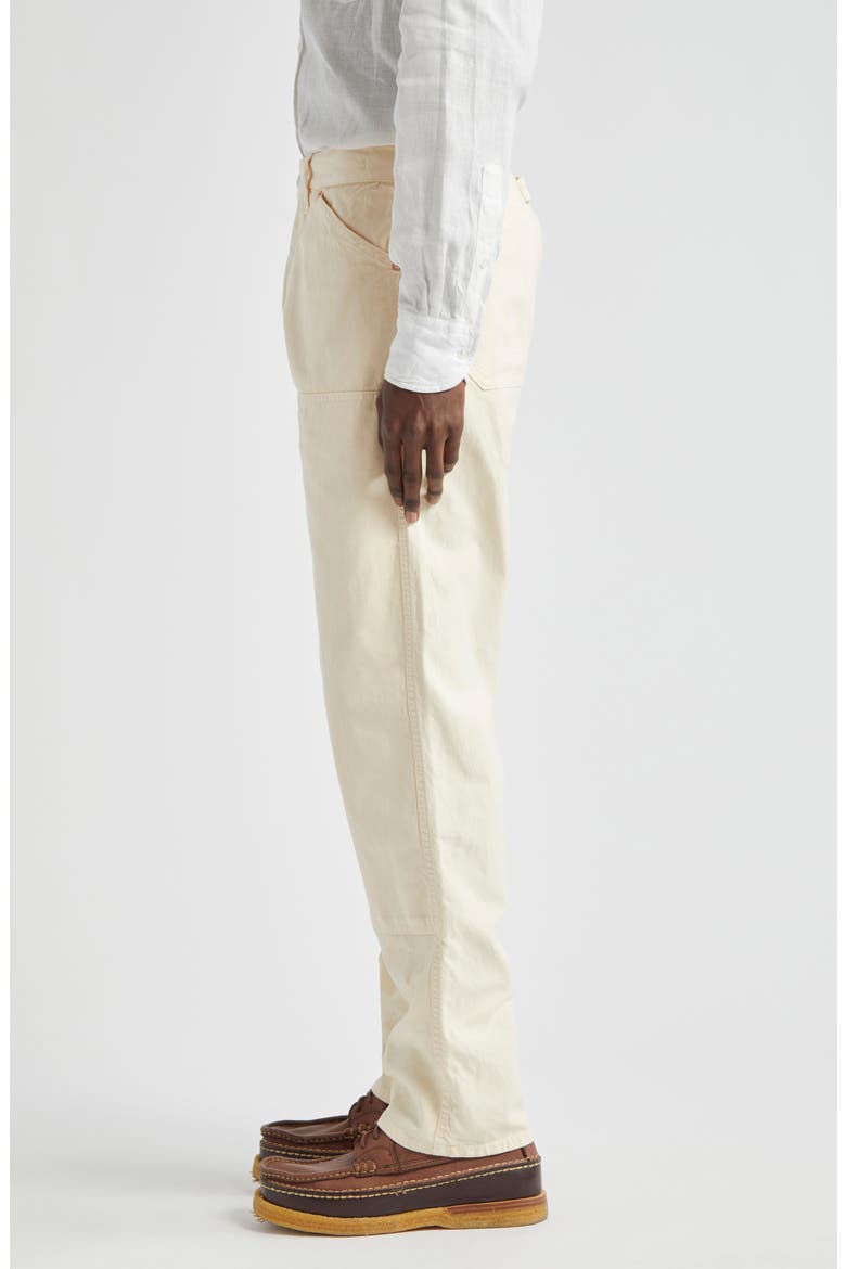 Cotton & Linen Canvas Carpenter Pants, Alternate, color, ECRU