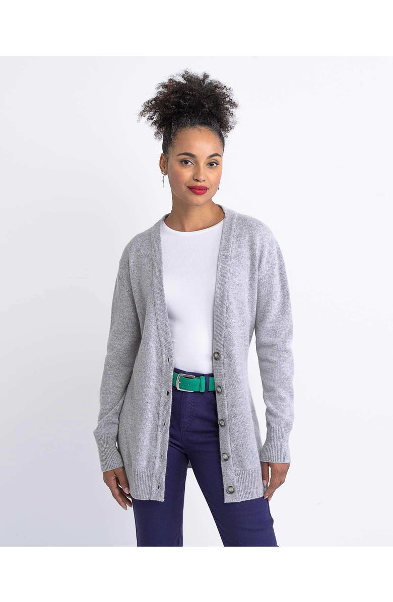 Kettlewell Boyfriend V-Neck Cardigan, Main, color, Silver Marl