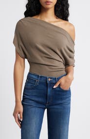 Reformation Iris One-Shoulder Knit Top