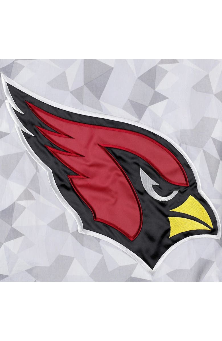 STARTER Men's Starter White/Cardinal Arizona Cardinals Thursday Night Gridiron Raglan Half-Zip Hooded Jacket, Alternate, color, White