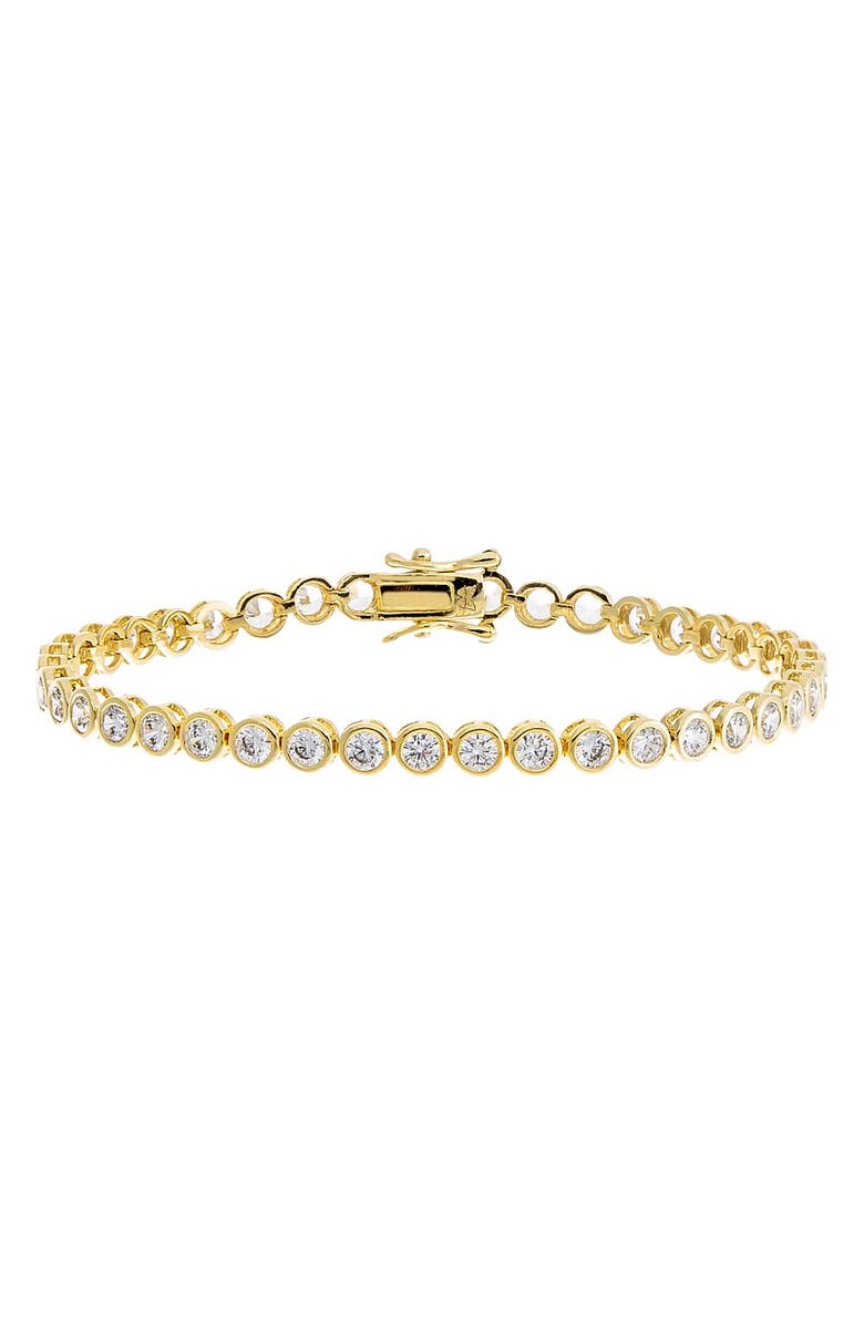 BY ADINA EDEN Bezel Tennis Bracelet, Alternate, color, Gold