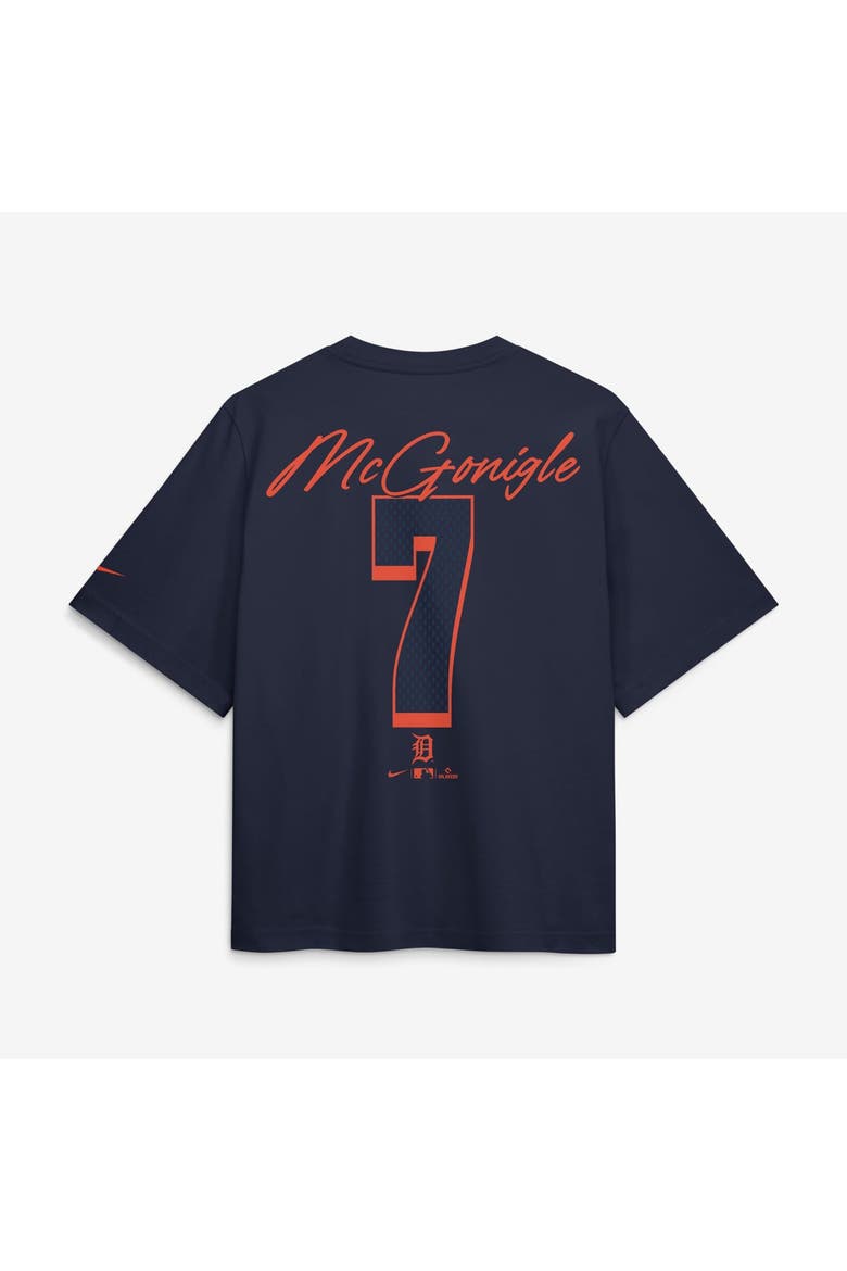 Women's Nike Kevin McGonigle Navy Detroit Tigers Premium Essentials Boxy Name & Number T-Shirt, Alternate, color, Navy