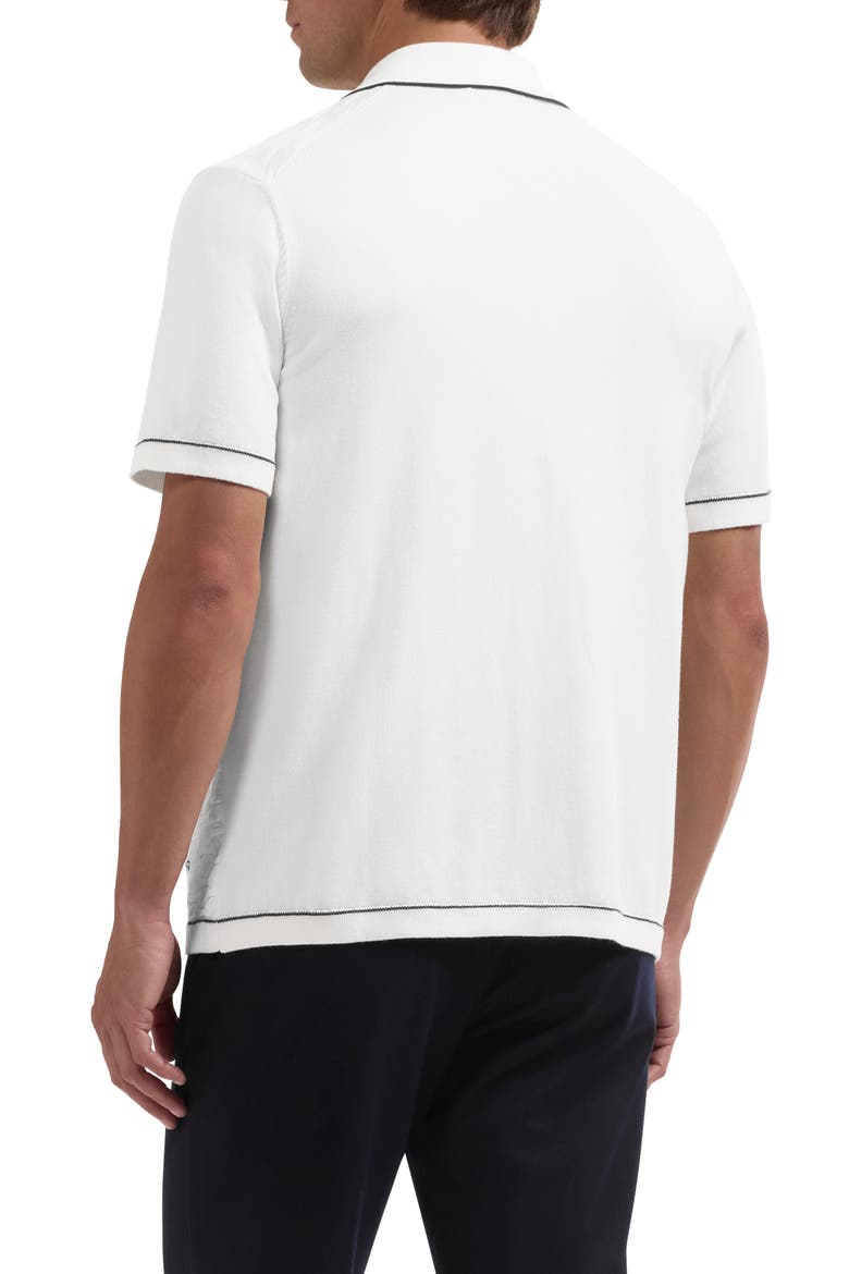 Short Sleeve Full Button Sweater, Alternate, color, CHALK