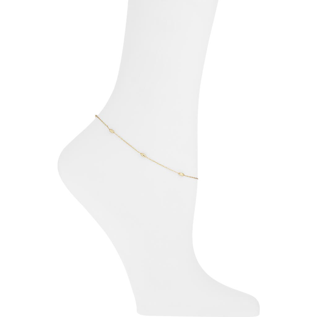 Argento Vivo Bead Station Chain Anklet In Gold