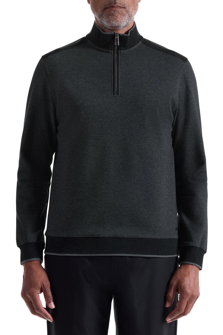 Mélange Quarter Zip Top, Main, color, ZINC