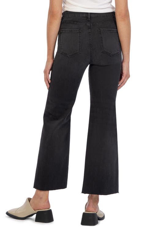 Kut From The Kloth Meg Fab Ab High Waist Raw Hem Ankle Wide Leg Jeans In Black