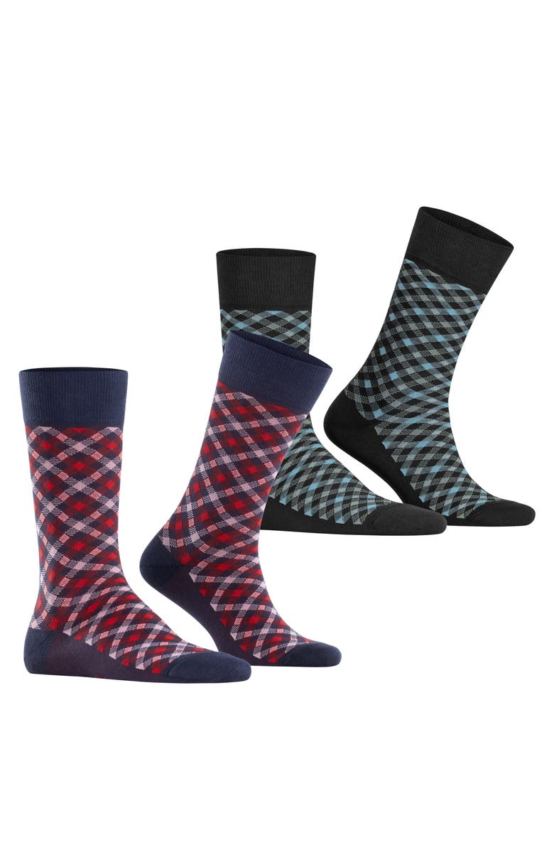 Falke Smart Check 2-Pack Dress Socks, Alternate, color, Assortment 10