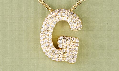Leith Pavé Cubic Zirconia Initial Pendant Necklace In Gold