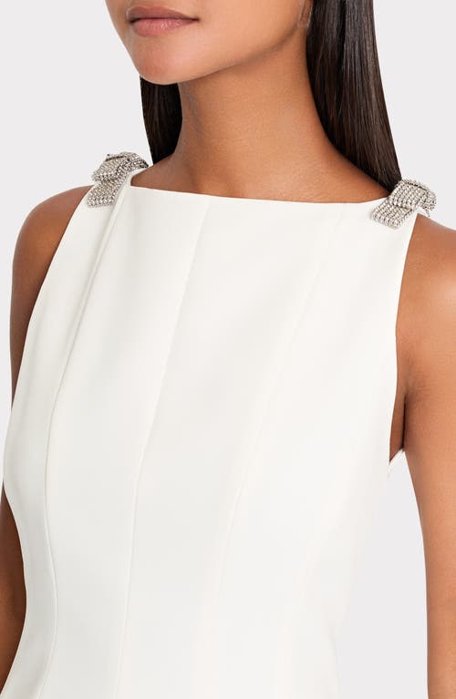 Milly Ruby Crystal Bow Sleeveless Peplum Top In White