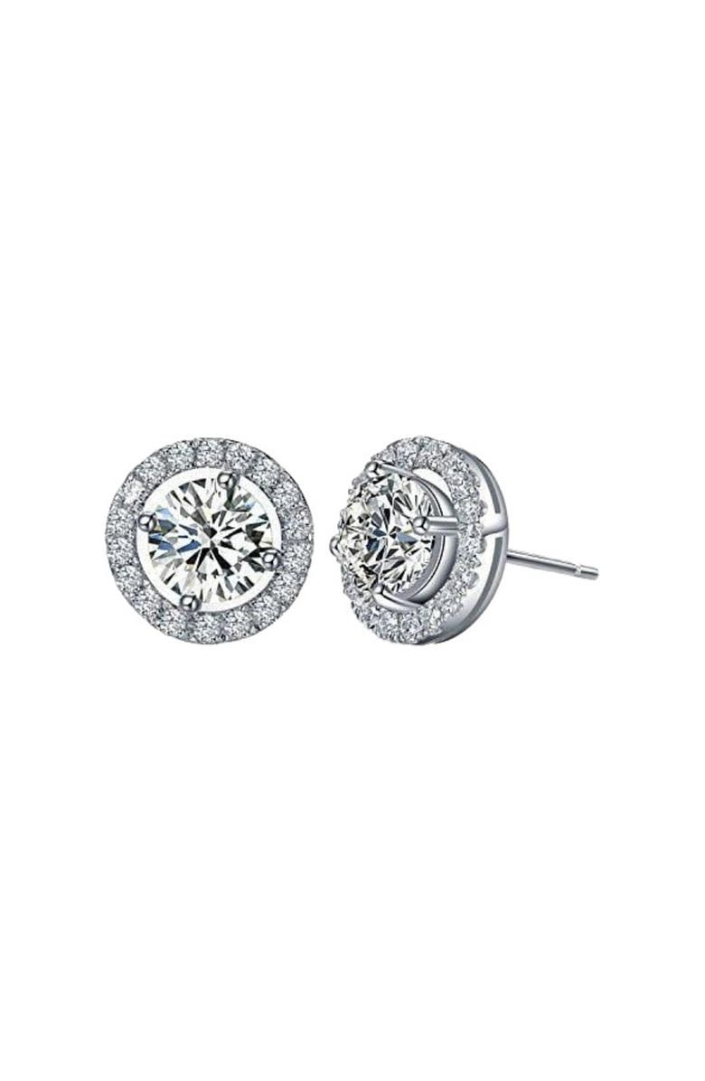 Hollywood Sensation Hope Stud Earrings Earrings- Cubic Zirconia Stud Earrings, Main, color, Silver
