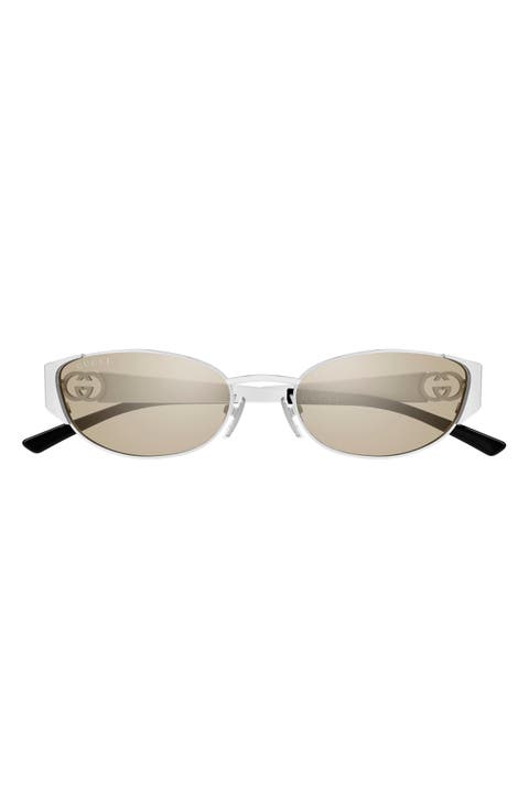 55mm Polarized Gradient Oval Sunglasses