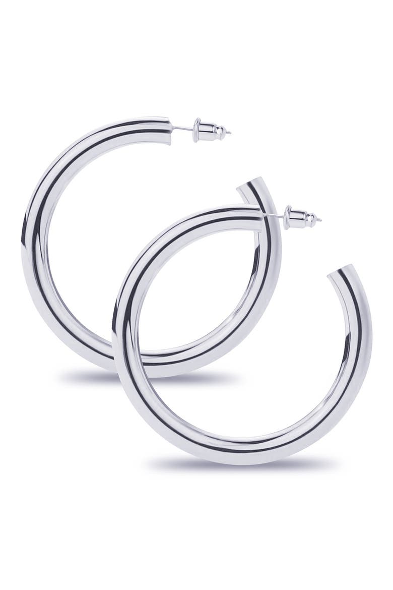Hoop Earrings, Alternate, color, WHITE GOLD
