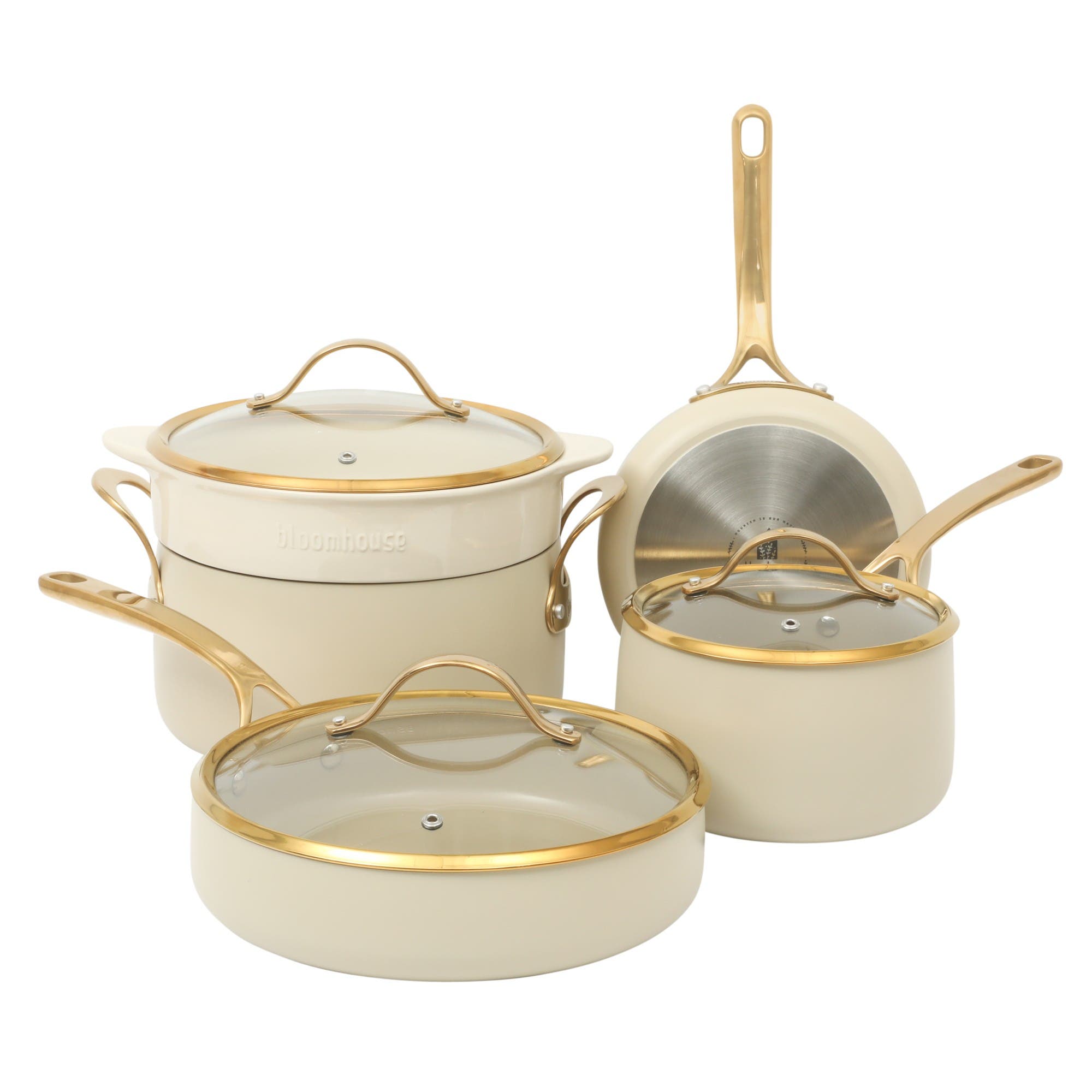 Linen White with Gold Handle