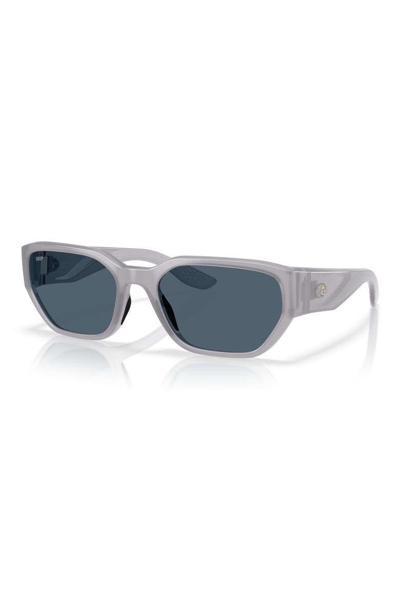 Clemente 58mm Polarized Rectangular Sunglasses, Alternate, color, MILKY VIOLET/ GRAY 580P