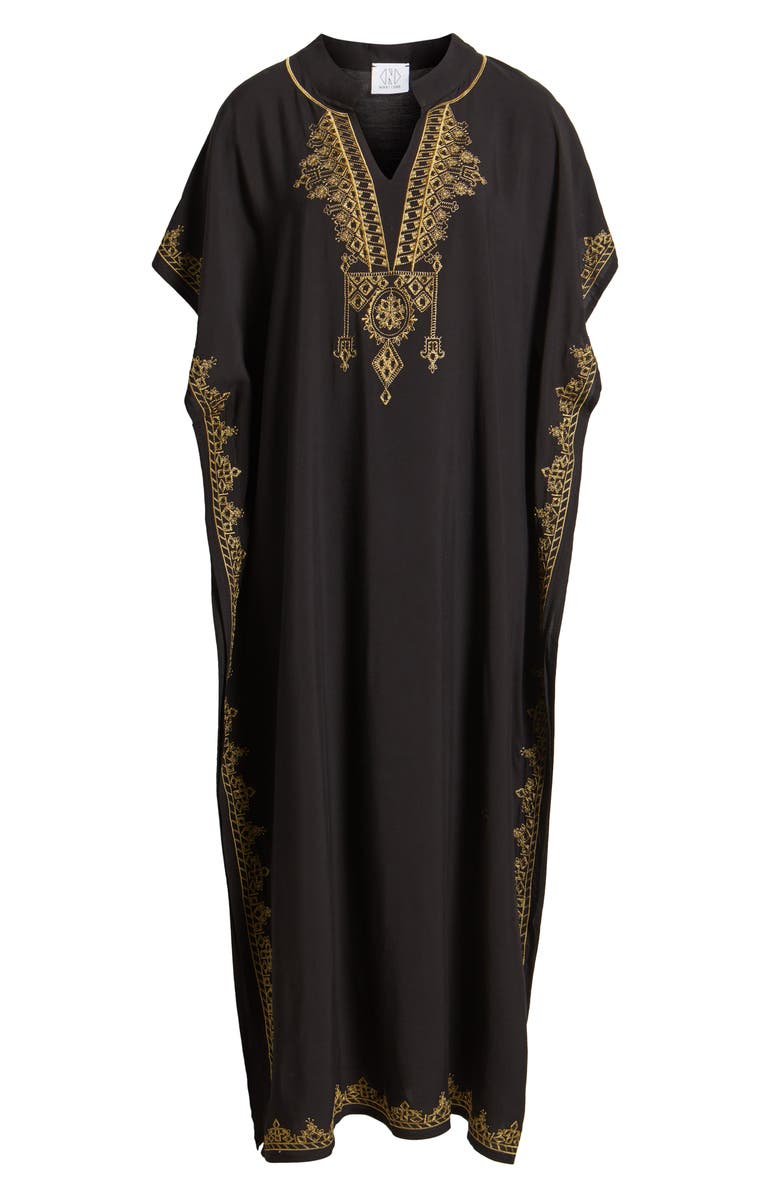 NIKKI LUND Evelina Embroidered Caftan, Alternate, color, Black