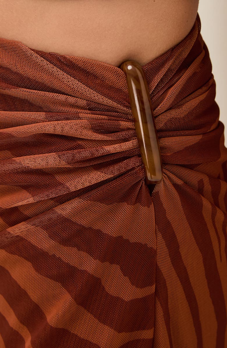 ViX Paula Hermanny Sundown Amira Cover-Up Skirt, Alternate, color, Brown Multi