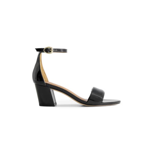 Bernardo Footwear Bowie Ankle Strap Heeled Sandal In Black Gloss