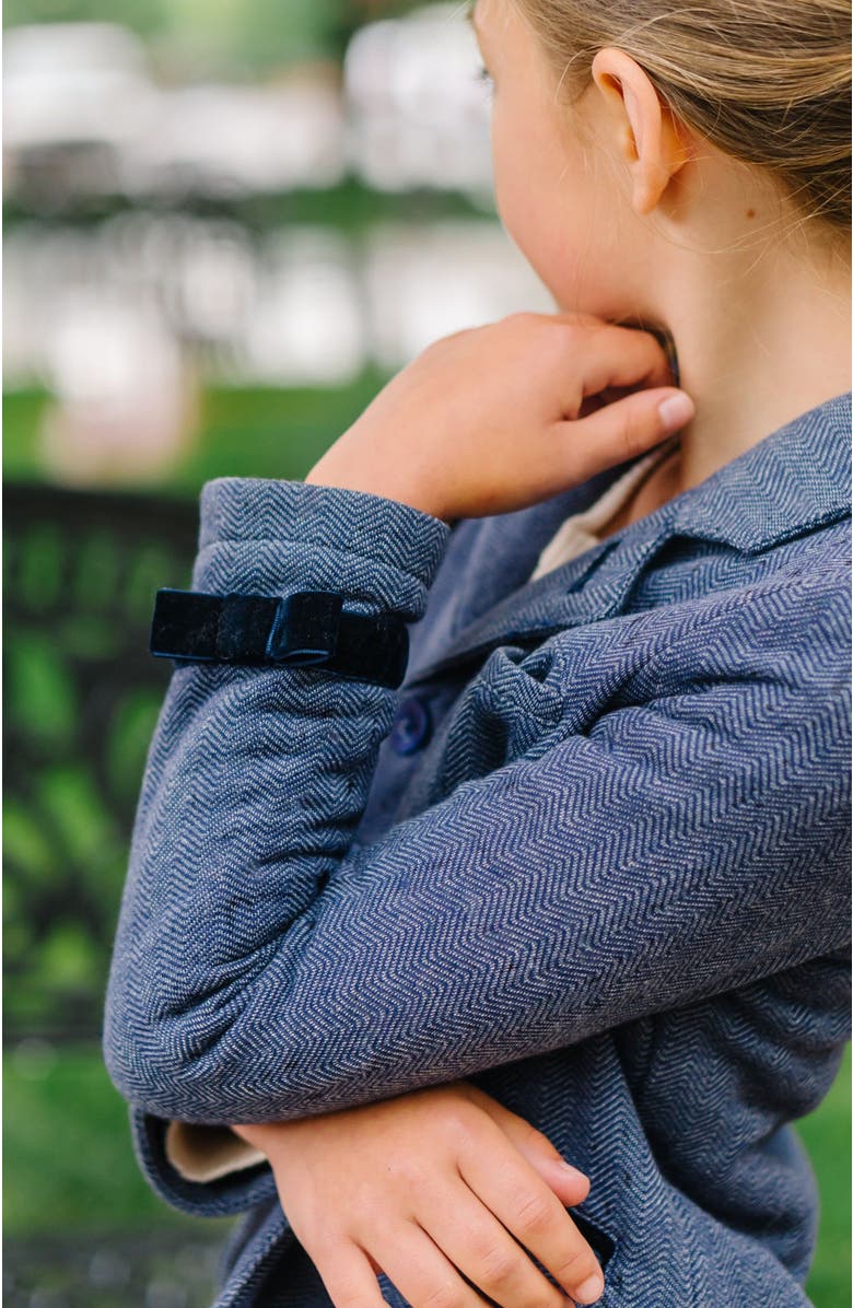 Hope & Henry Girls' Dressy Fleece Riding Blazer, Toddler, Alternate, color, Navy Herringbone Fleece