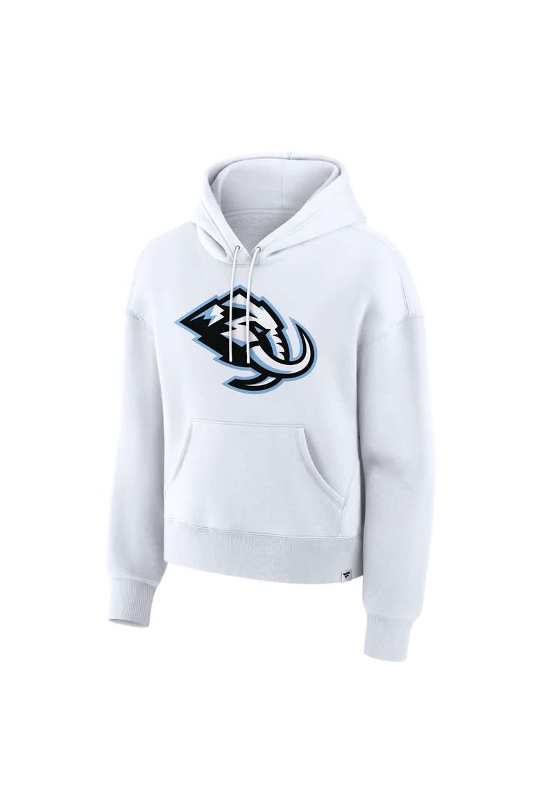 Women's Fanatics  White Utah Mammoth Primary Logo Legacy Fleece Pullover Hoodie, Alternate, color, White