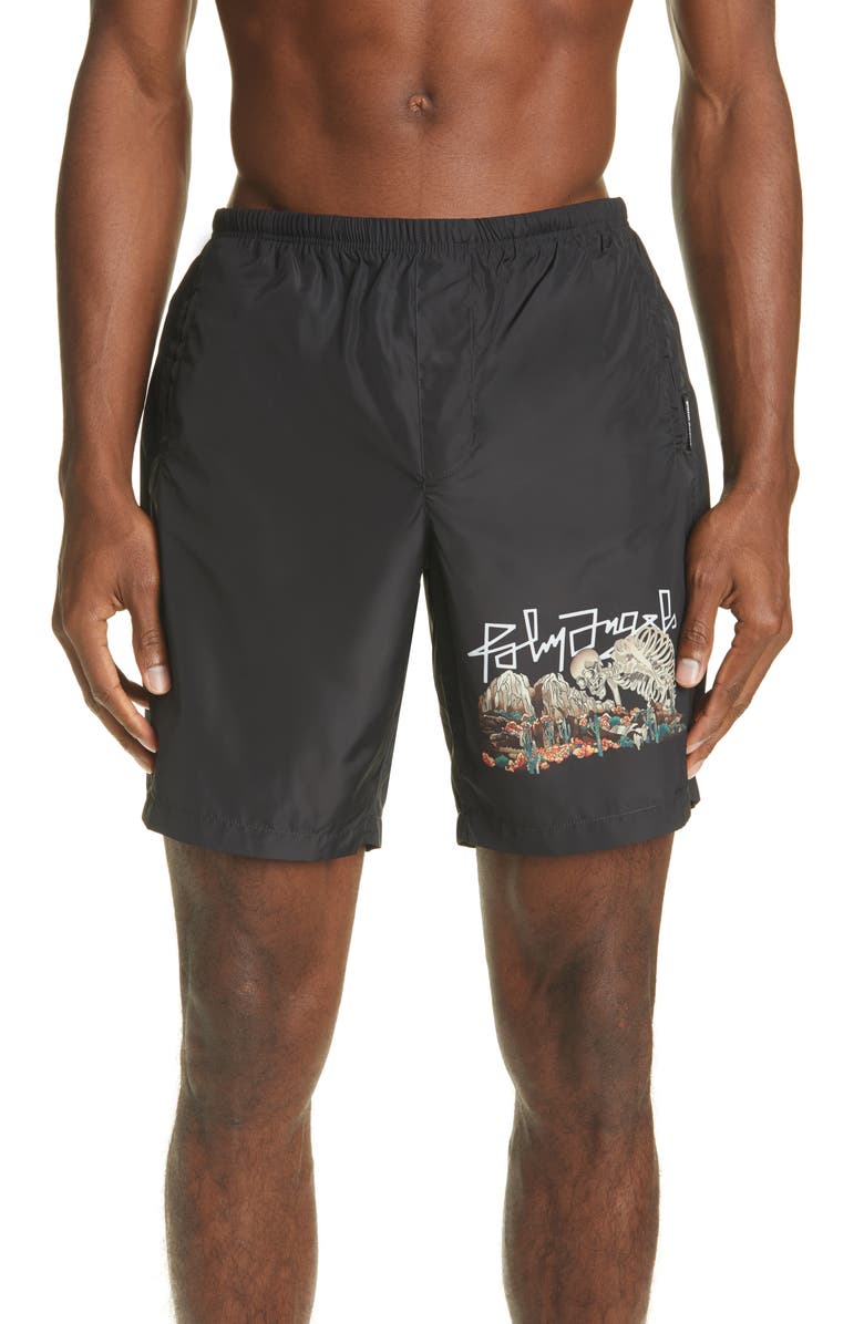 Palm Angels Desert Skull Swim Trunks, Main, color,