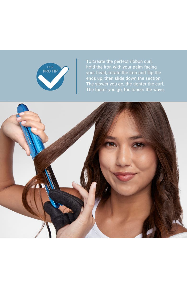 BaBylissPRO Nano Titanium 1" Ultra-Sleek Stainless Steel Styling Iron, Alternate, color, Blue