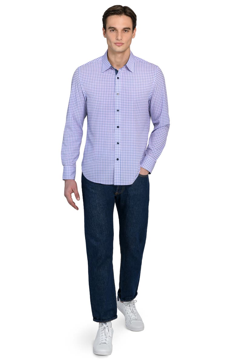 CONSTRUCT Grid Print Stretch Dress Shirt, Alternate, color, Lilac