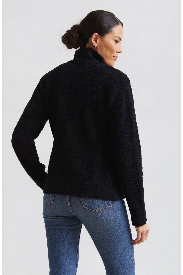 Womens Full Zip Sweater, Alternate, color, Black
