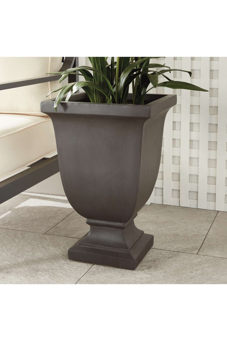 Fibreclay Beckett Sq Footed Planter, Alternate, color, Black