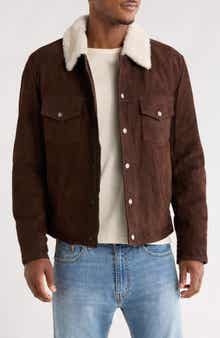 BOSS x Beckham Mordy Suede & Genuine Shearling Jacket