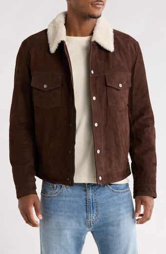 BOSS x Beckham Mordy Suede & Genuine Shearling Jacket