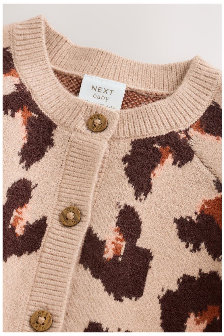 Leopard Jacquard Cardigan, Alternate, color, PINK